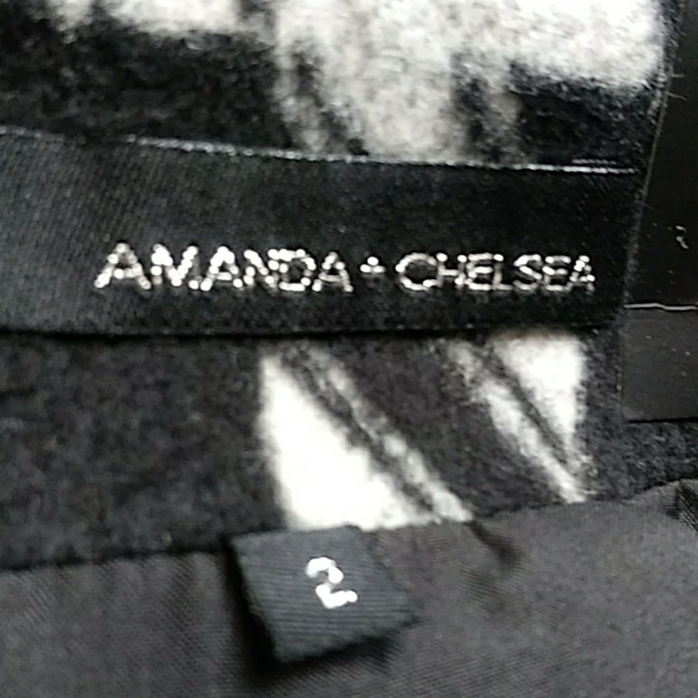 Amanda Chelsea Wool Skirt Black White sz 2 - Picture 5 of 7